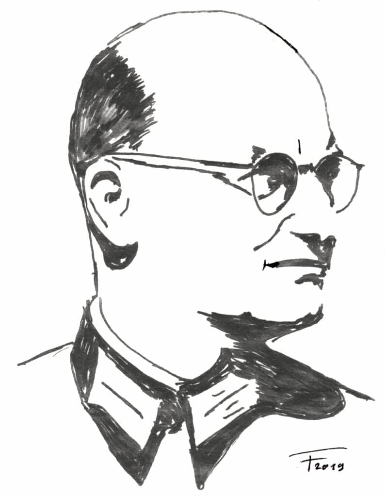 Kohlezeichnung Albrecht Ritter Mertz von Quirnheim