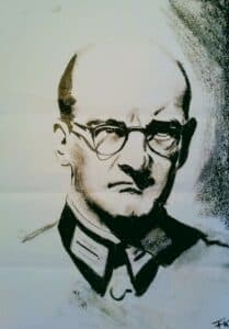 Albrecht Ritter Mertz von Quirnheim Kohlezeichnung F.E.K.